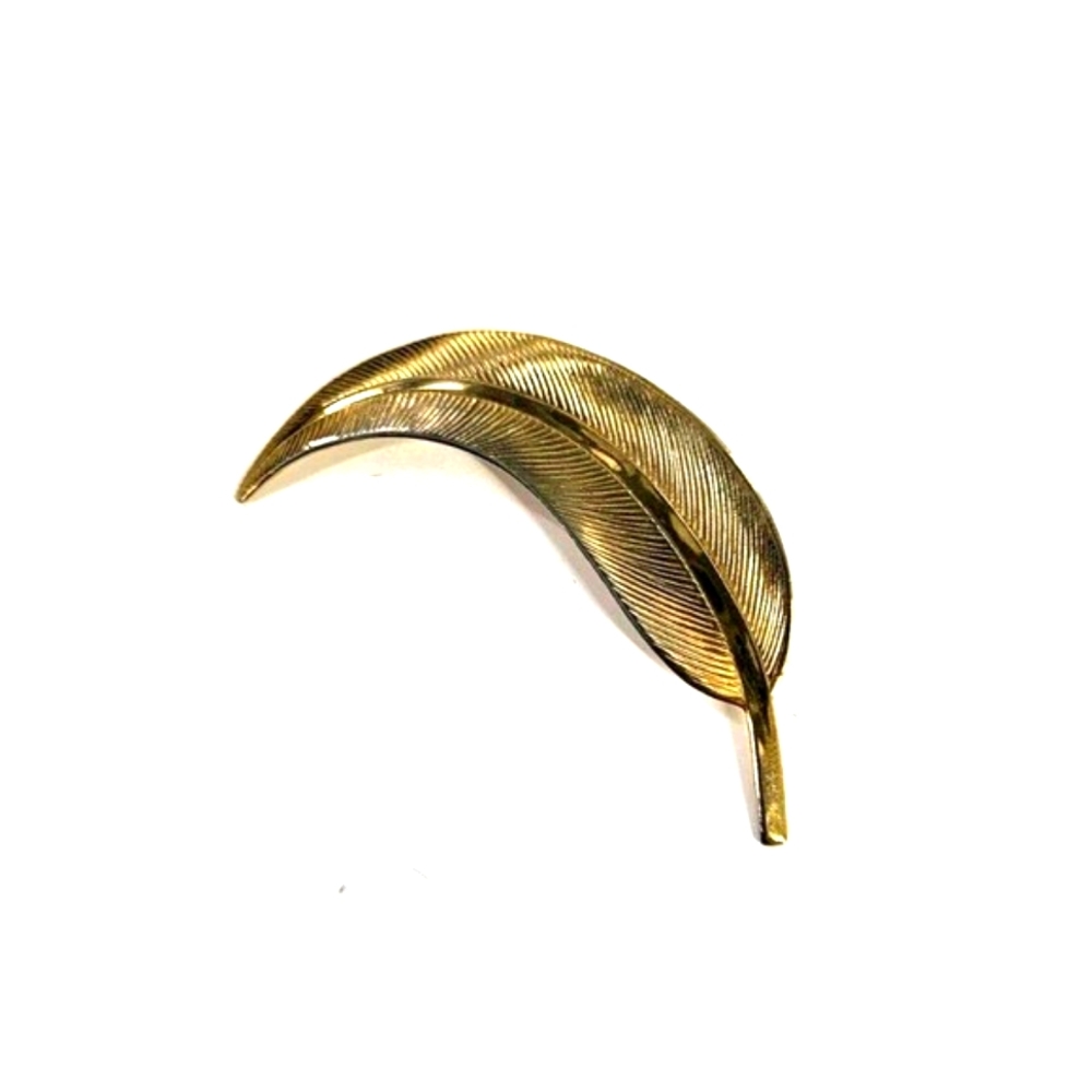 Women's‎ Feather Brooch Pin Gold Tone Fashion Jewelry Unbranded
